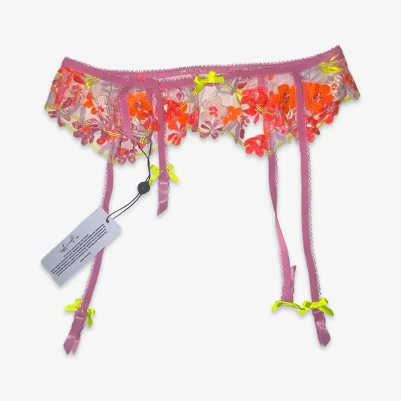 Summertide Neon Multi Garter Belt | For Love & Lemons Victoria’s Secret NWT - Picture 2 of 3